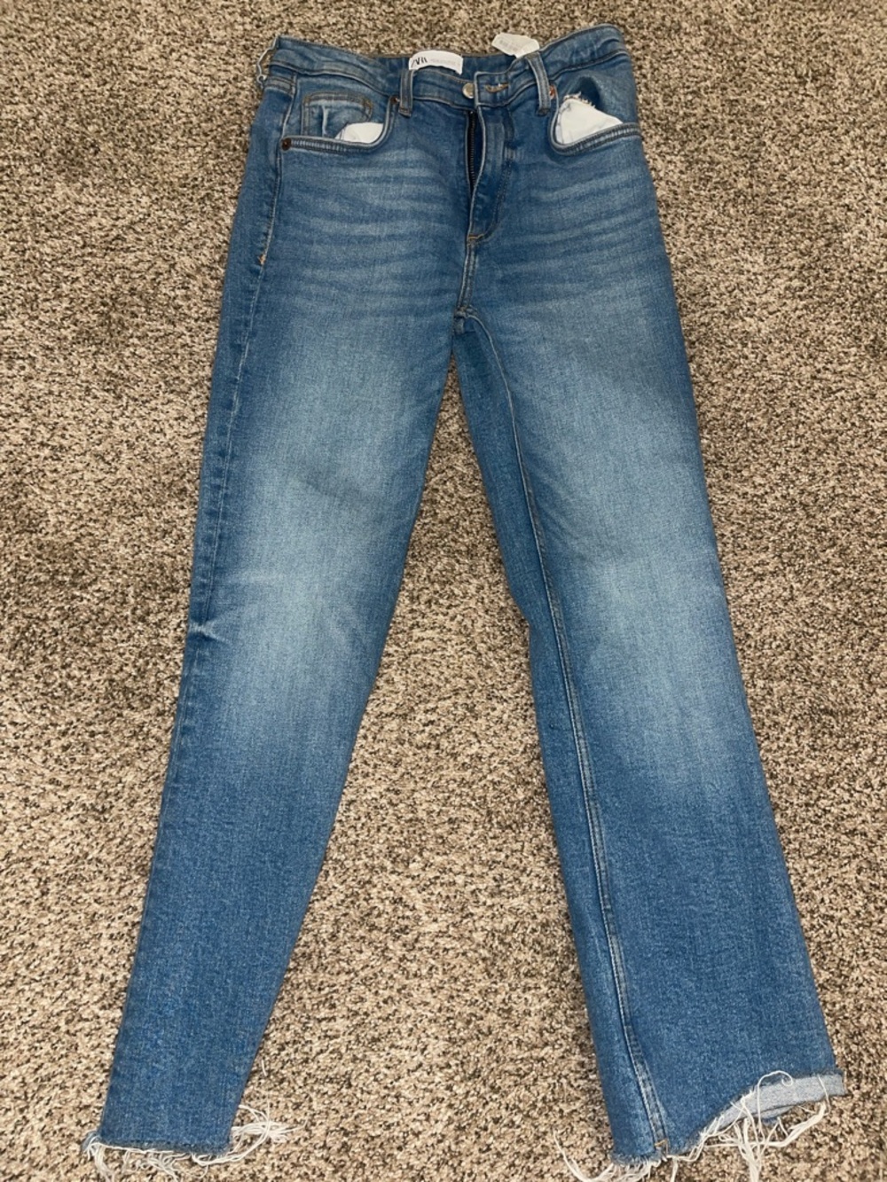 Zara Straight Leg Jeans - Medium Blue Wash